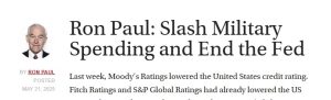 slash military spending and end the fed
