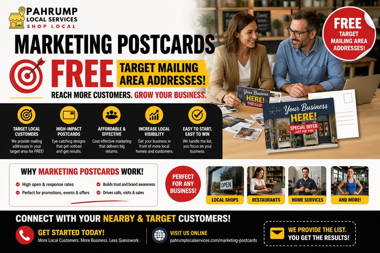 Marketing Postcards in Pahrump, NV: The Affordable Way to Reach Local Homeowners and Grow Your Business